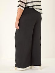 Roman Black Curve Shirred Wide Leg Trousers - Image 3 of 5