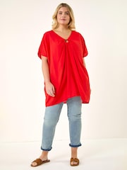 Roman Curve Ring Front Oversized Top - Image 2 of 5