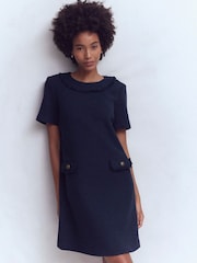 Boden Blue Evita Cotton Shift Dress - Image 4 of 5