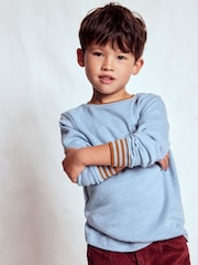 Boden Blue Cosy Mid-weight T-Shirt - Image 1 of 6