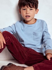 Boden Blue Cosy Mid-weight T-Shirt - Image 3 of 6