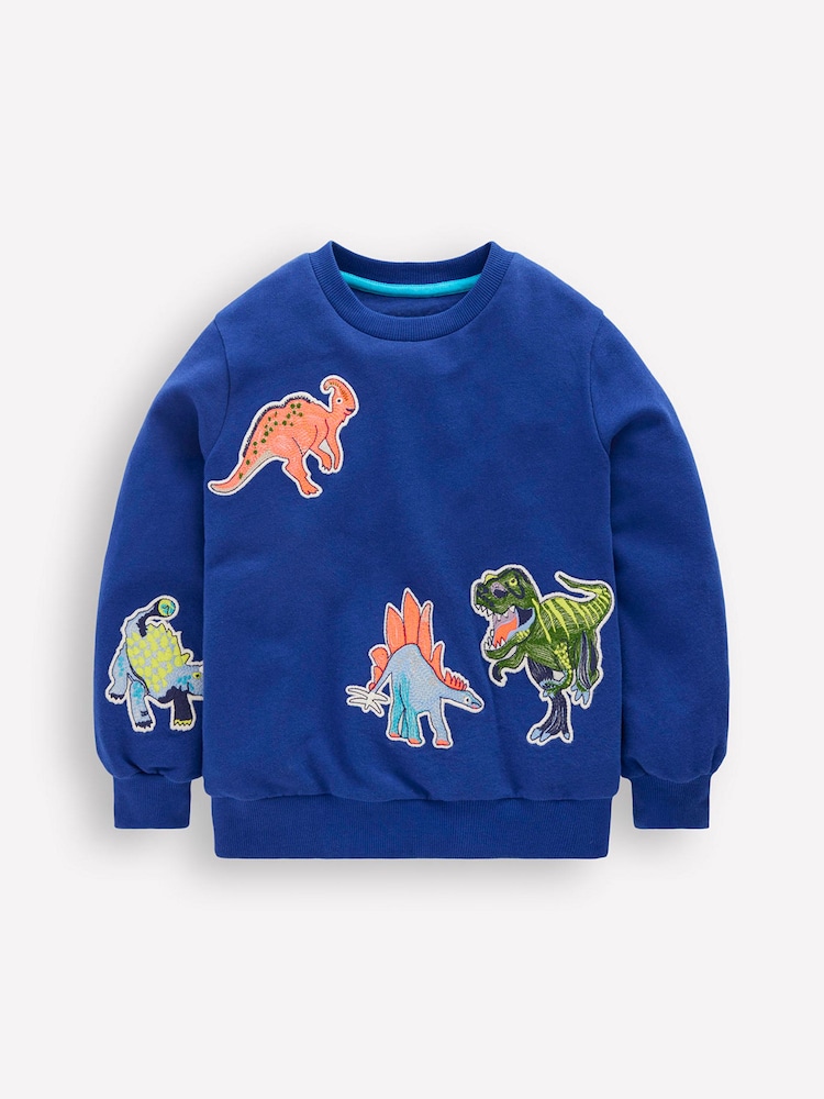 أزرق - Boden Badge Sweatshirt - صورة 1 من 3 أزرق - Boden Badge Sweatshirt - صورة 1 من 3