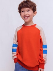 Boden Red Colourblock Sleeve Sweatshirt - Image 3 of 7