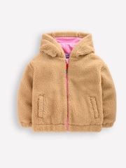 Boden Cream Relaxed Borg Zip-through - Image 2 of 6