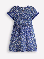 Boden Blue Broderie Pocket Jersey Dress - Image 2 of 3