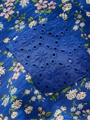 Boden Blue Broderie Pocket Jersey Dress - Image 3 of 3