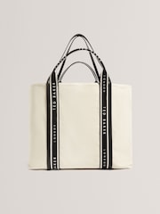 Ted Baker Natural Laurine Canvas Webbing Detail Large Shopper - Image 1 of 5