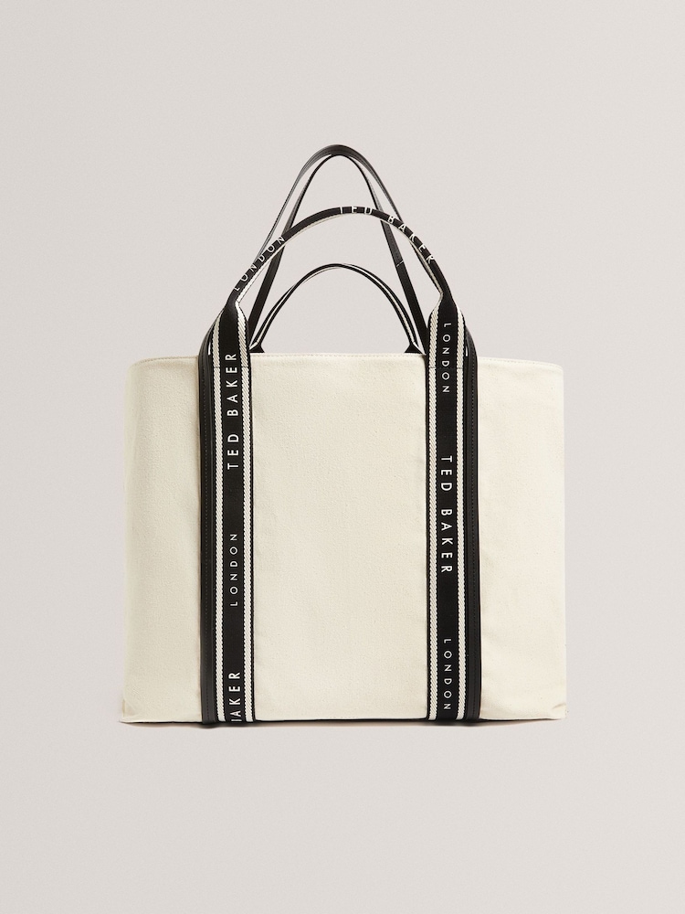 Ted Baker Natural Laurine Canvas Webbing Detail Large Shopper - Image 1 of 5