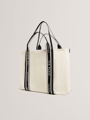 Ted Baker Natural Laurine Canvas Webbing Detail Large Shopper - Image 2 of 5