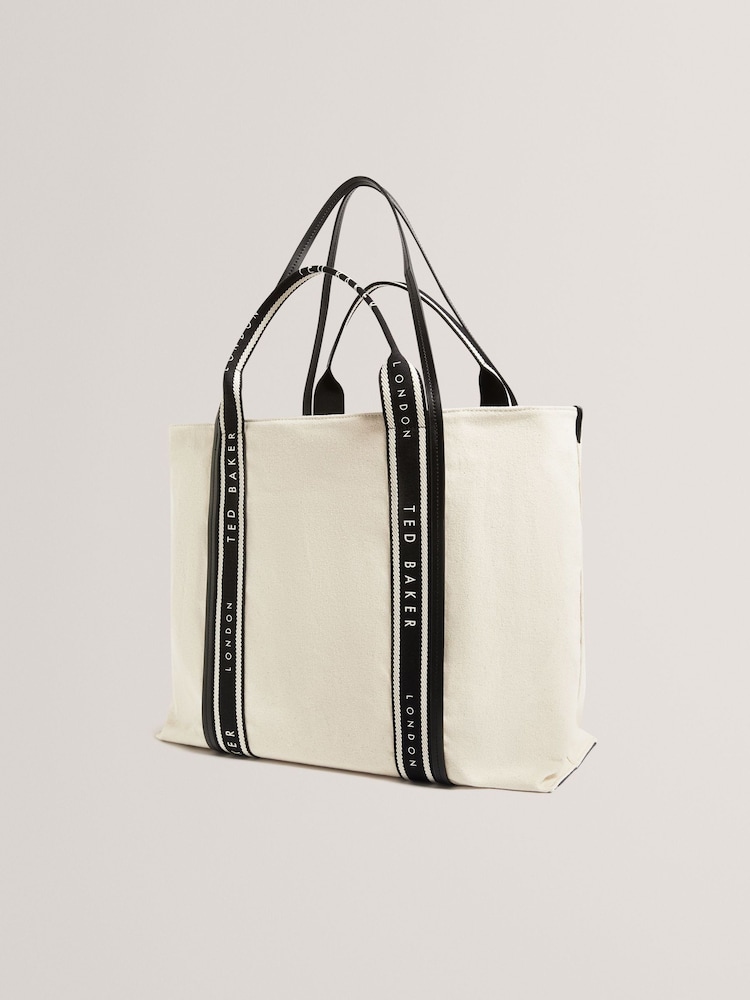 Ted Baker Natural Laurine Canvas Webbing Detail Large Shopper - Image 2 of 5