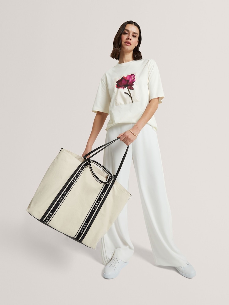 Ted Baker Natural Laurine Canvas Webbing Detail Large Shopper - Image 5 of 5