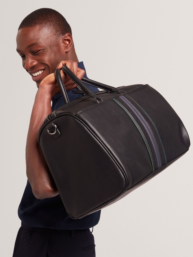 Ted Baker Black Kelvin Stripe PU Hold all Bag - Image 1 of 1