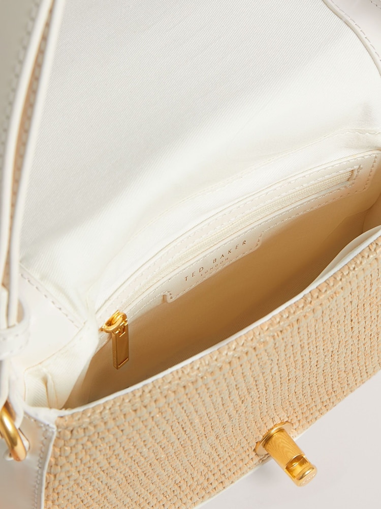 Ted Baker Kkaia Twist Lock Detail Raffia Trim Shoulder Bag - Imaginea 5 din 5 Ted Baker Kkaia Twist Lock Detail Raffia Trim Shoulder Bag - Imaginea 5 din 5