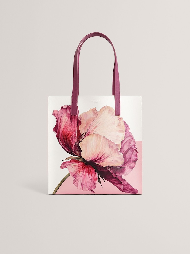 Ted Baker Cream Shilva Printed Flower Medium Icon Bag - Image 1 of 4 Ted Baker Cream Shilva Printed Flower Medium Icon Bag - Image 1 of 4