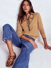 Boden Brown Liz Henley Jumper - Image 1 of 6