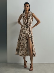 Atelier Cotton Animal-Print Tailored Dress - Image 1 of 8