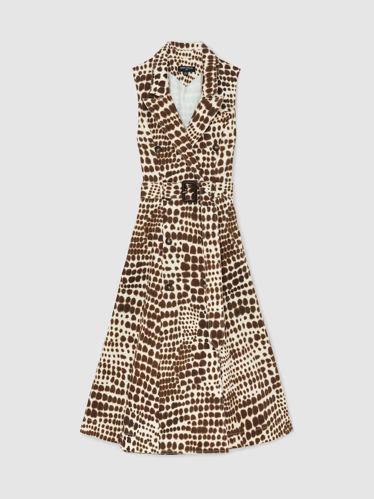 Atelier Cotton Animal-Print Tailored Dress - Image 2 of 8 Atelier Cotton Animal-Print Tailored Dress - Image 2 of 8