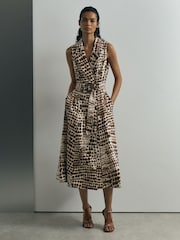 Atelier Cotton Animal-Print Tailored Dress - Image 7 of 8
