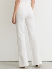 Reiss White Athena Petite Button-Detail Flared Jeans - Image 6 of 8