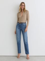 Reiss Mid Blue Aubrey Slim Straight-Leg Jeans - Image 8 of 9