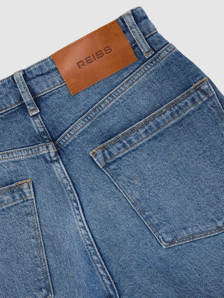 Reiss Mid Blue Aubrey Slim Straight-Leg Jeans - Image 9 of 9