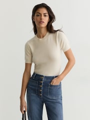 Reiss Mid Blue Cali Twin-Pocket Button Flared Jeans - Image 5 of 7