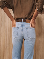 Reiss Light Blue Aubrey Slim Straight-Leg Jeans - Image 4 of 10