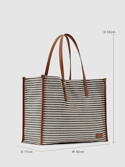 Reiss Navy/Off White Sacha Striped Canvas Tote Bag - Image 3 of 6