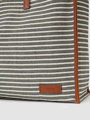 Reiss Navy/Off White Sacha Striped Canvas Tote Bag - Image 6 of 6