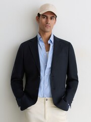 石灰色 - Reiss Lucas Linen Baseball Cap - 圖片 1/6