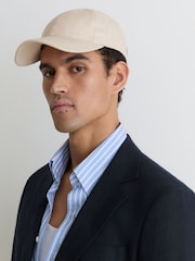 石灰色 - Reiss Lucas Linen Baseball Cap - 圖片 3/6