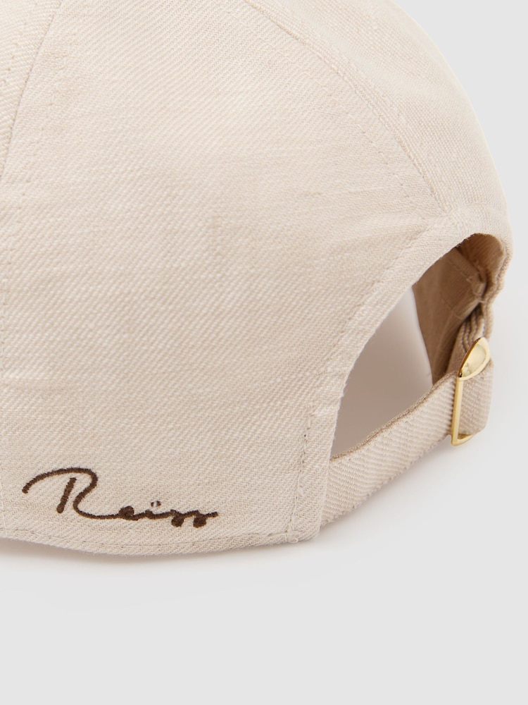 石灰色 - Reiss Lucas Linen Baseball Cap - 圖片 6/6