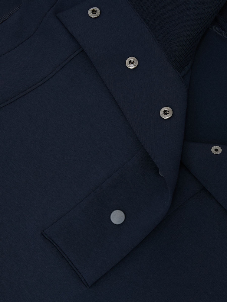 Reiss Navy Phoebe Premium Interlock Sleeveless Collared Top - Image 7 of 7