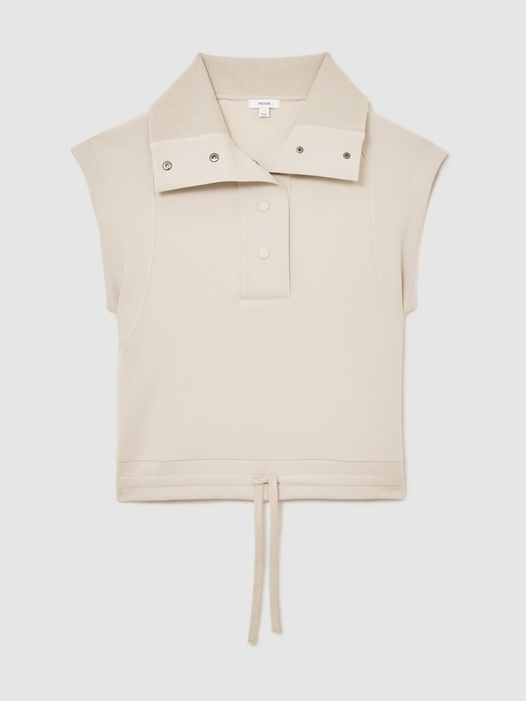 Neutralny - Reiss Phoebe Premium Interlock Sleeveless Collared Top - Obraz 2 z 6