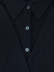 Reiss Navy Shona Collar-Insert Jersey-Knit Top with Wool - Image 6 of 6