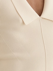 Reiss Ivory Vera Collared Rib-Knit Vest - Image 4 of 7