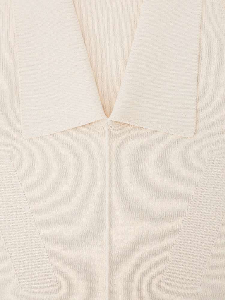 Reiss Ivory Vera Collared Rib-Knit Vest - Image 7 of 7