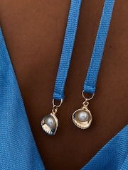 Reiss Blue Sophia Ruffle Tie-Neck Wide-Leg Jumpsuit - Image 4 of 7