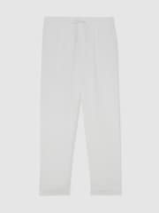 Reiss White Barges Linen Relaxed-Fit Drawstring Trousers - Image 2 of 7