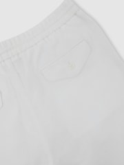 Reiss White Barges Linen Relaxed-Fit Drawstring Trousers - Image 7 of 7