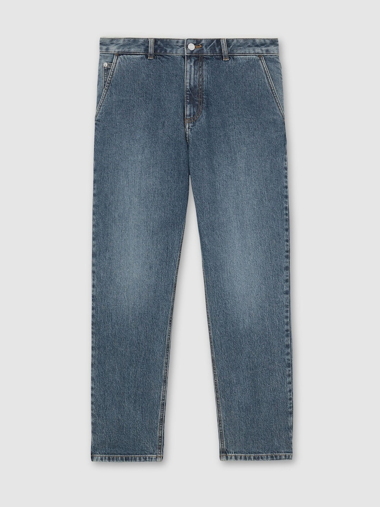 Reiss Vintage Blue Wash Manhattan Straight-Leg Jeans - Image 2 of 8