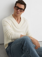 Reiss Vintage Blue Wash Manhattan Straight-Leg Jeans - Image 3 of 8