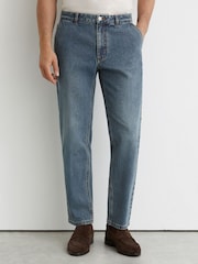 Reiss Vintage Blue Wash Manhattan Straight-Leg Jeans - Image 5 of 8