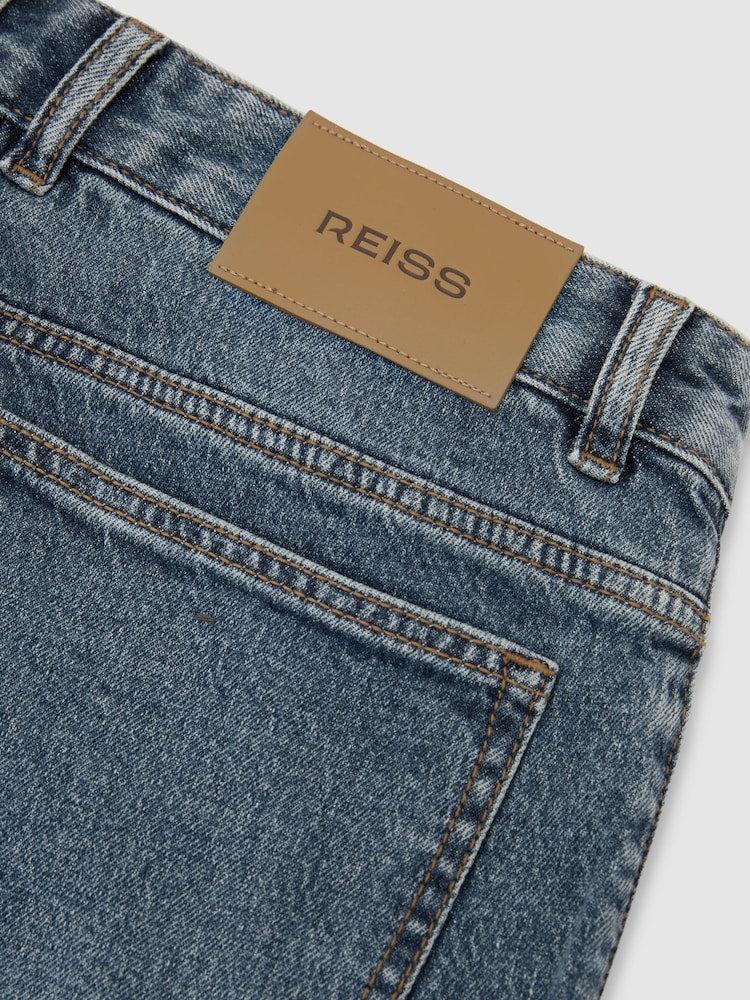 Reiss Vintage Blue Wash Manhattan Straight-Leg Jeans - Image 8 of 8