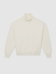 Reiss Cream Tanya Cotton Funnel-Neck Sweatshirt - Image 2 of 7