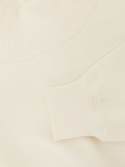 Reiss Cream Tanya Cotton Funnel-Neck Sweatshirt - Image 6 of 7
