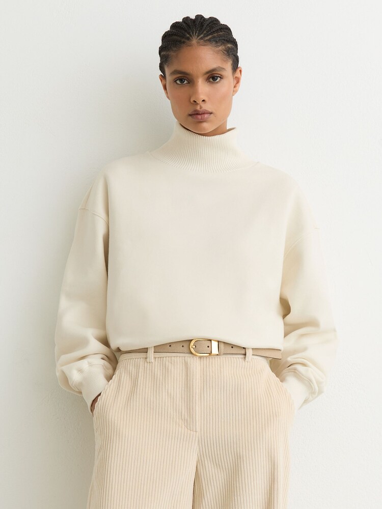 Reiss Cream Tanya Cotton Funnel-Neck Sweatshirt - Image 7 of 7 Reiss Cream Tanya Cotton Funnel-Neck Sweatshirt - Image 7 of 7