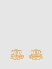 Reiss Gold Hitch Monogram Cufflinks - Image 1 of 3