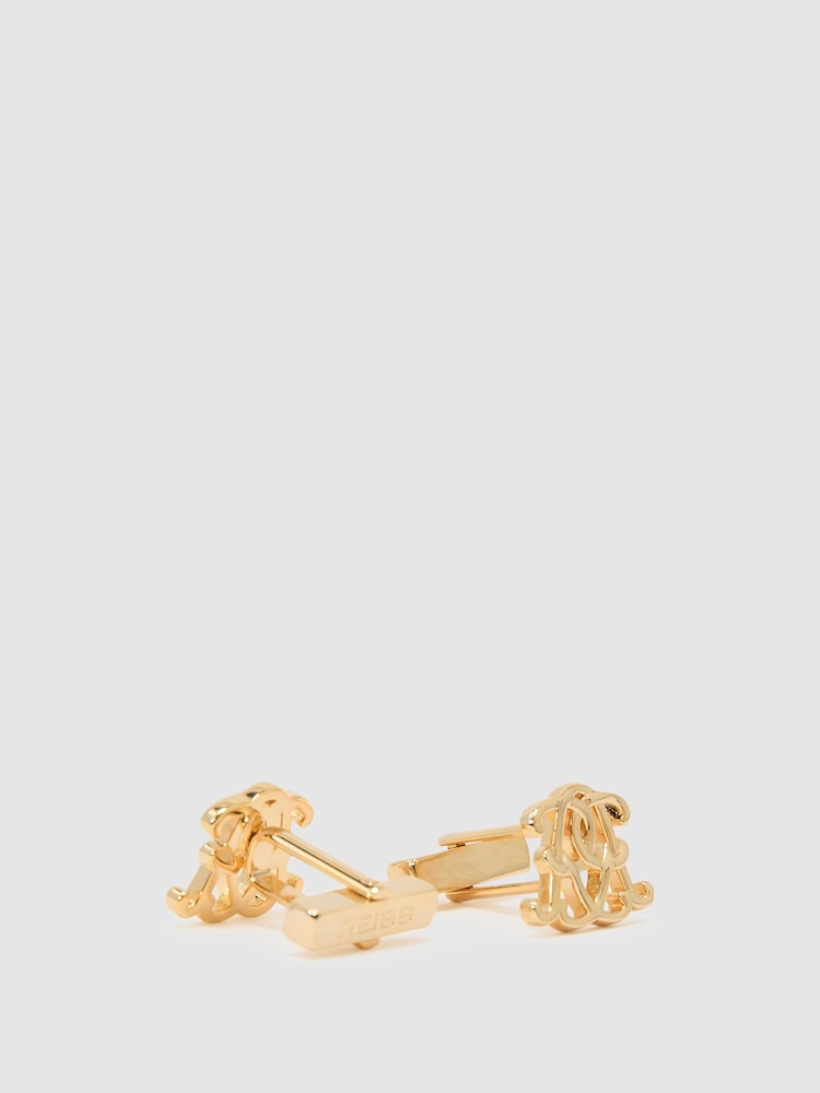 Reiss Gold Hitch Monogram Cufflinks - Image 2 of 3