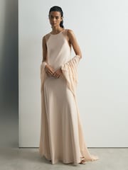 Atelier Satin Cape Maxi Dress - Image 8 of 11